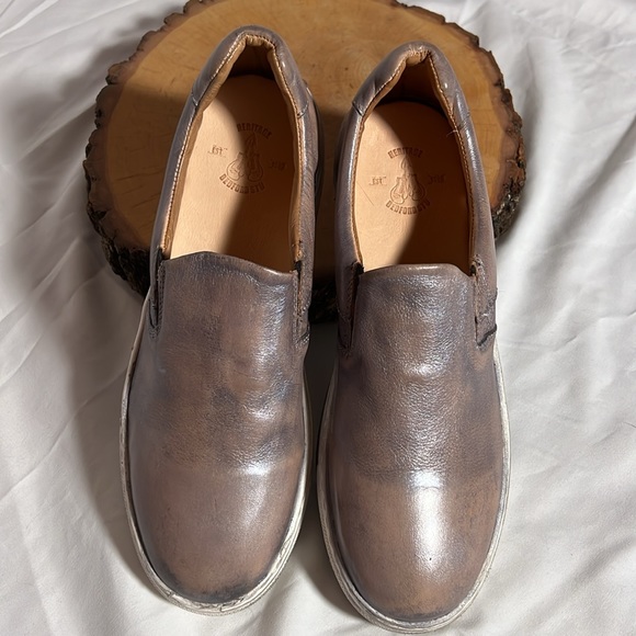 BED|STU Hermione Slip On Leather Grey Rustic Silver Metallic size 10 🥳Host Pick🥳 - Picture 7 of 16